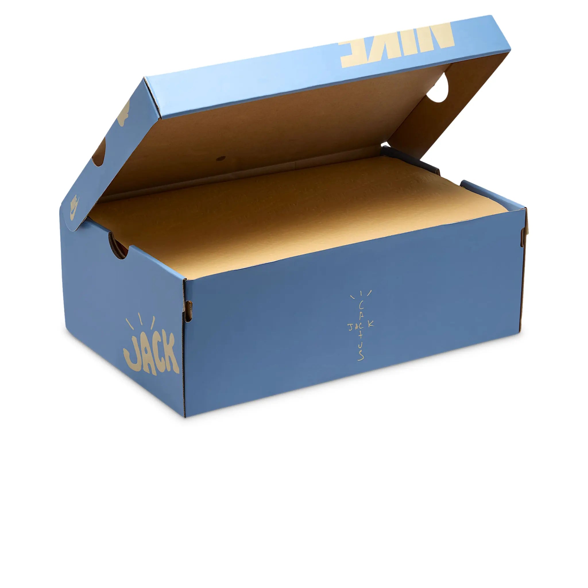 Open Box View of Travis Scott X Nike Zoom Field Jaxx Light Chocolate HQ3073-100